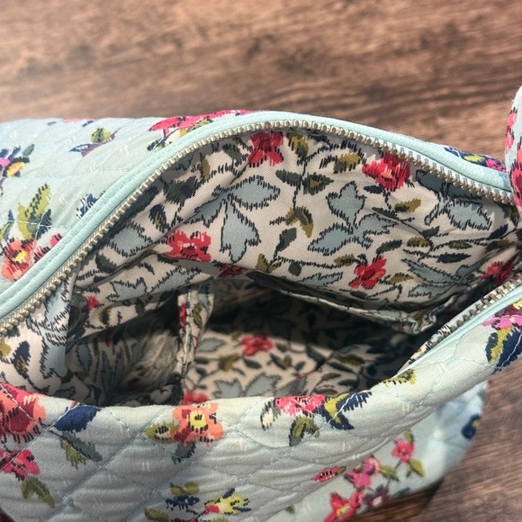 Vera Bradley Blue and Pink Crossbody Bag Quilted Floral - Picture 7 of 9